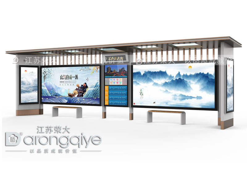 仿古公交候車亭的適用范圍其實很廣配圖二